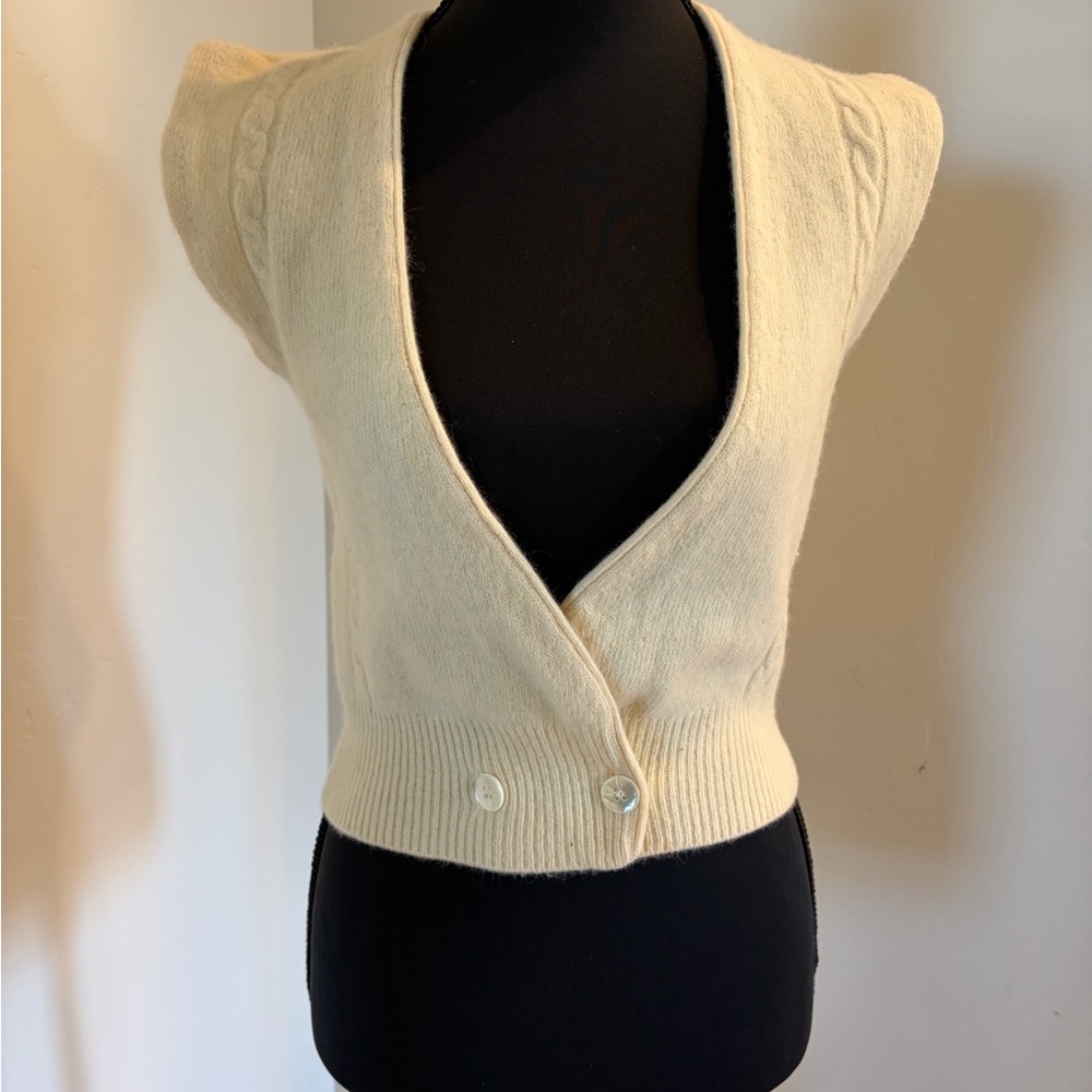 3/$15! Talbots Cream Buttoned Women's Sweater Vest